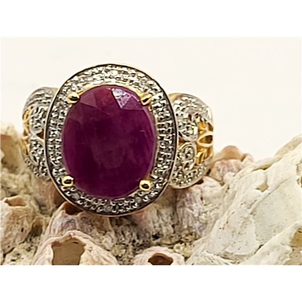Bold And - Or Chunky Ruby and Diamond Swirl Ring