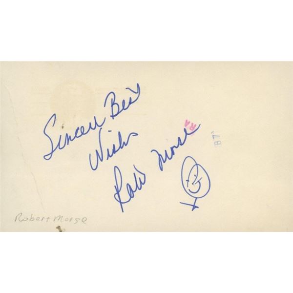 Mad Men Robert Morse signed note