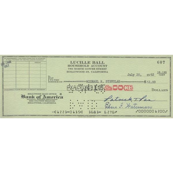 Lucille Ball Business check