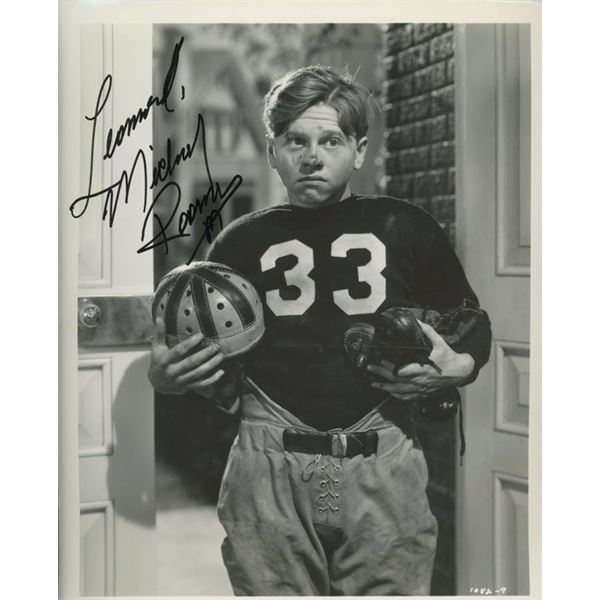 Hold That Line Mickey Rooney signed photo. GFA Authenticated