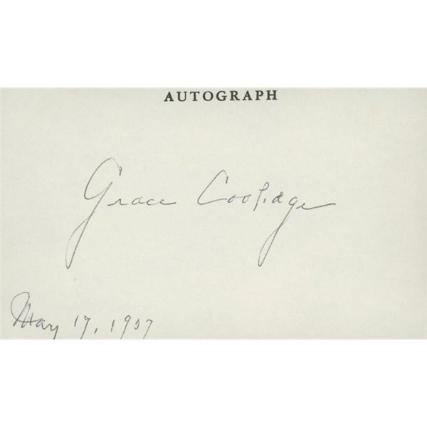 First Lady Grace Coolidge signature cut