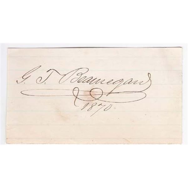 Confederate General G.T. Beauregard Signed Civil War Signature Cut