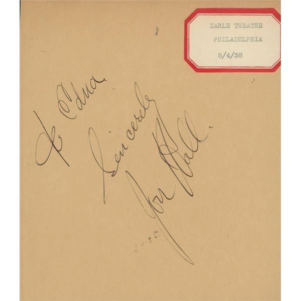 Musician Jon Hall original signature