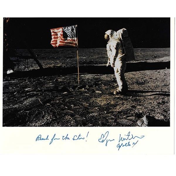 Astronaut Edgar Mitchell signed NASA photograph