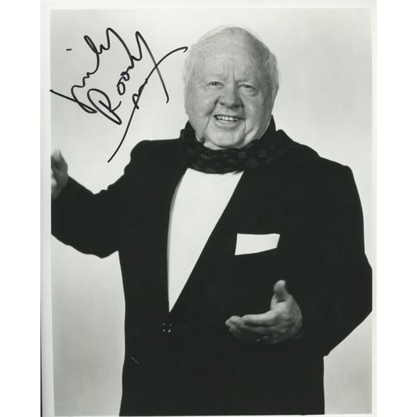 Mickey Rooney signed photo. GFA Authenticated