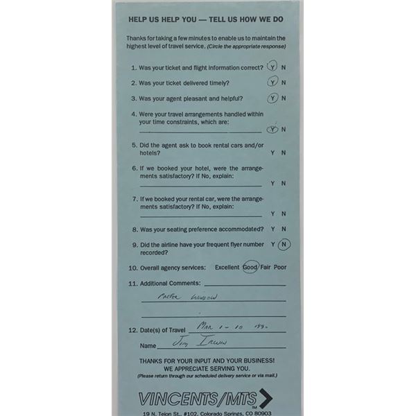 Astronaut James Irwin signed survey