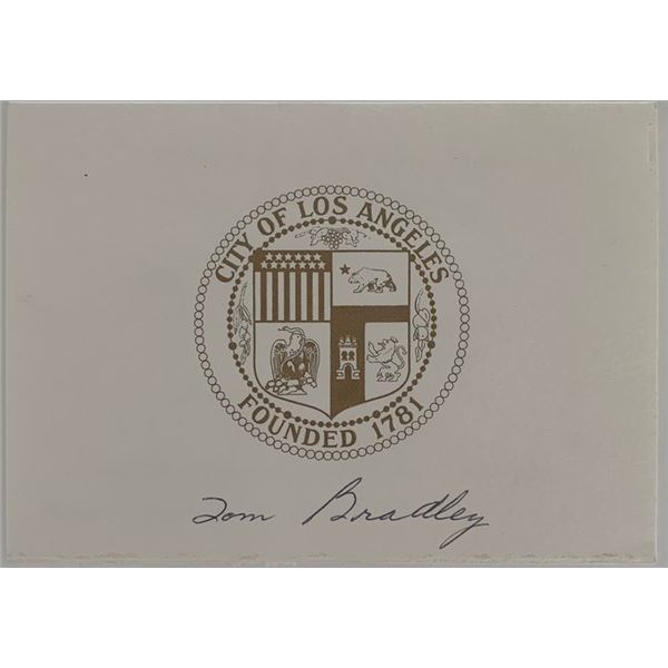 Los Angeles Mayor Tom Bradley signed inaugural invitation