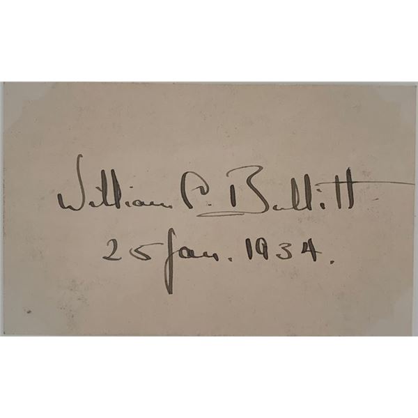 William C. Bullitt original signature