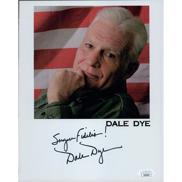 Platoon Actor Dale Dye signed photo. JSA Authenticated