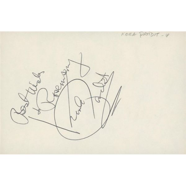 Ed Wood Korla Pandit signed note