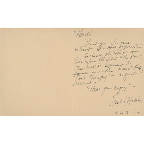 The Rose Sandra McCabe  signed letter