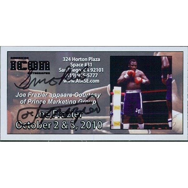 Joe Frazier Signed Autograph Appearance Ticket