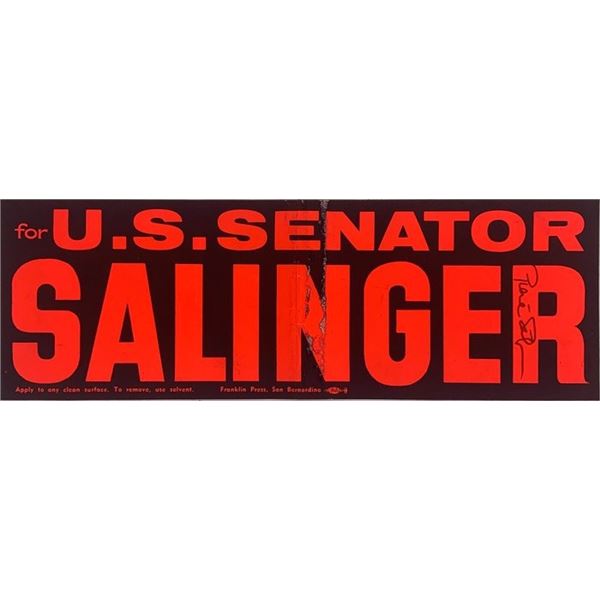 Pierre Salinger signed bumper sticker