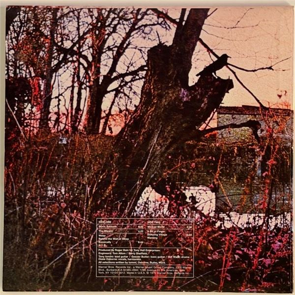 Black Sabbath Self-Titled Debut Album Ozzy Mispell on Back Cover