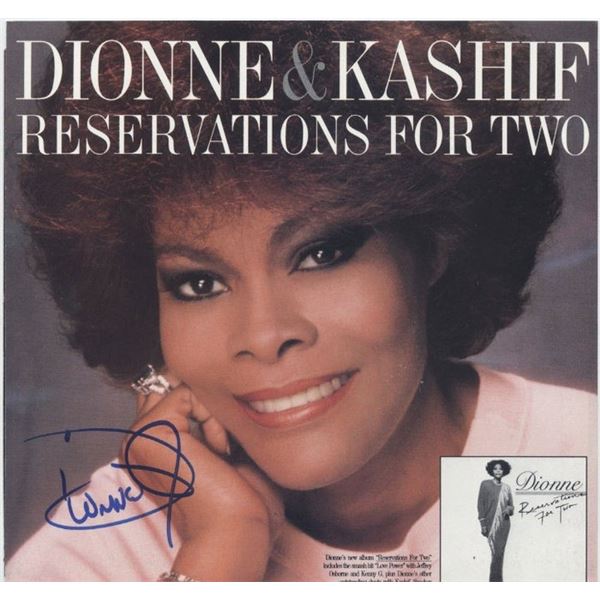Dionne Warwick Reservations for Two signed 45 record sleeve