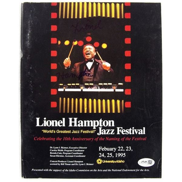 Big Band Musician Lionel Hampton Signed Jazz Festival Program JSA Authenticated