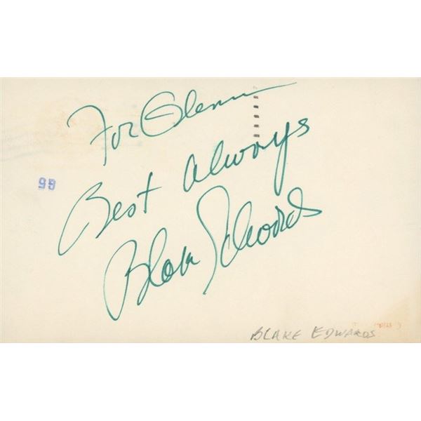 The Pink Panther Blake Edwards signed note