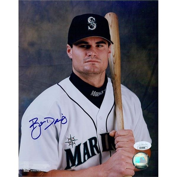 Seattle Mariners Ben Davis Signed 8x10 Glossy Photo JSA Authenticated Water DMG