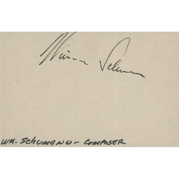 Composer William Schumann signature cut