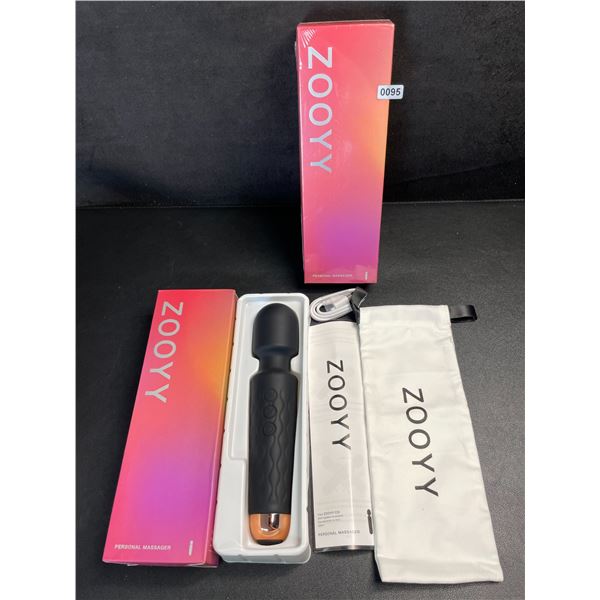 Lot of 2 Zooyy Personal Body Massagers/Vibrator Sex Toys; Quiet/Waterproof/Rechargeable - New