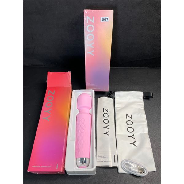 Lot of 2 Zooyy Personal Body Massagers/Vibrator Sex Toys; Quiet/Waterproof/Rechargeable - New