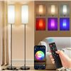 Image 1 : 2-Pack Smart/App Control RGB LED Floor Lamps (67" Tall) Dimmable/Adjustable Color w/ Remote - New