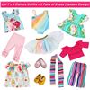 Image 2 : 5-Pack of Girl Doll Clothes/Outfits for Toy Dolls (Fits 18" Dolls) with 2 Pairs of Shoes - New