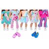 Image 1 : 5-Pack of Girl Doll Clothes/Outfits for Toy Dolls (Fits 18" Dolls) with 2 Pairs of Shoes - New
