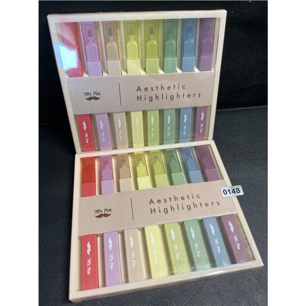 Lot of 2 - 8 Packs (16pcs total) Mr. Pen Aesthetic Highlighters - Multi-Color Quality Highlighters