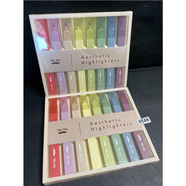 Lot of 2 - 8 Packs (16pcs total) Mr. Pen Aesthetic Highlighters - Multi-Color Quality Highlighters