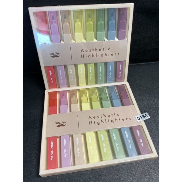 Lot of 2 - 8 Packs (16pcs total) Mr. Pen Aesthetic Highlighters - Multi-Color Quality Highlighters