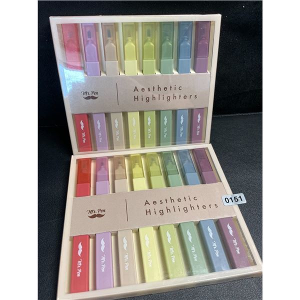 Lot of 2 - 8 Packs (16pcs total) Mr. Pen Aesthetic Highlighters - Multi-Color Quality Highlighters