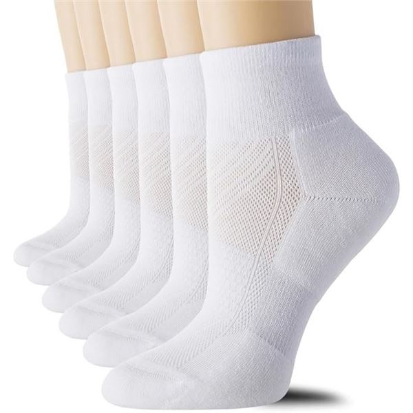 6-Pairs of Celersport Women's Running/Ankle Socks - Athletic Cushioned Sports Socks - New