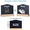 Image 2 : 10-Pack Reusable Mini Chalkboard Signs with Easel Stand; Double-Sided Message Board Signs - New