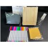 Image 8 : 10-Pack Reusable Mini Chalkboard Signs with Easel Stand; Double-Sided Message Board Signs - New