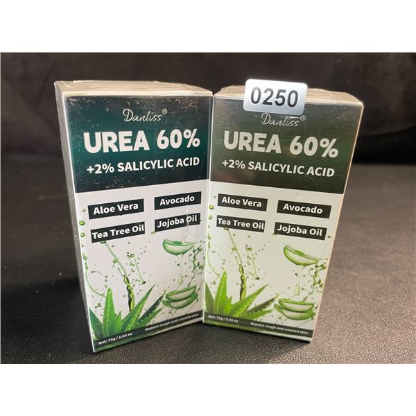 2 Boxes of Danliss 60% Urea Cream with 2% Salicylic Acid (75g) Repairs Rough & Dry/Cracked Skin; New