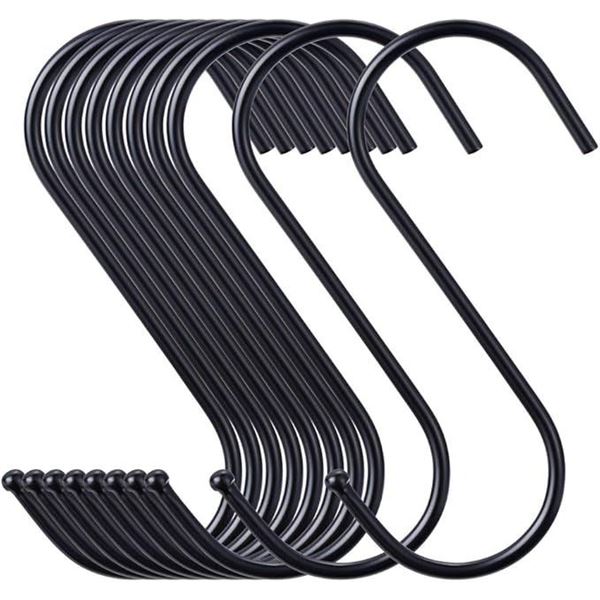 2 Packs (30PCS Each) Black S Hooks (3.3") Large S Hanging Hooks; Versatile/Multipurpose Hooks - New