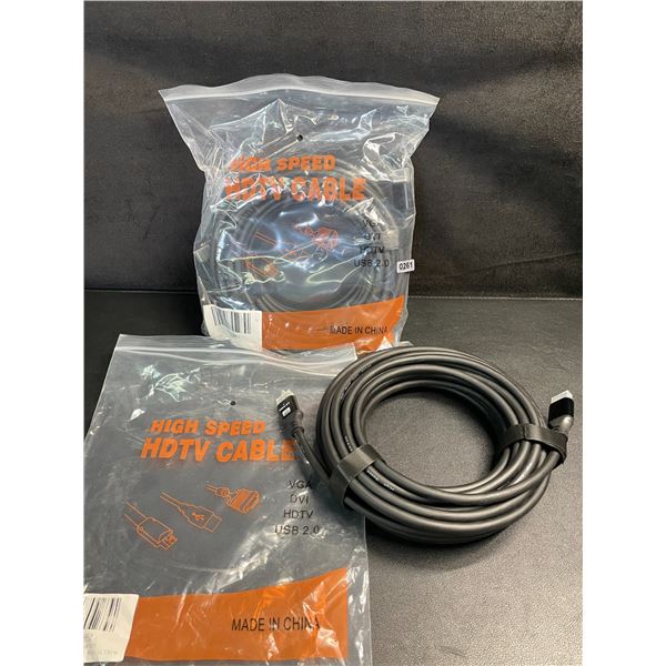 Lot of 2 High-Speed 4K UHD 35FT-Long HDMI Cords - Brand New