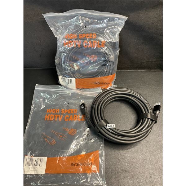 Lot of 2 High-Speed 4K UHD 35FT-Long HDMI Cords - Brand New