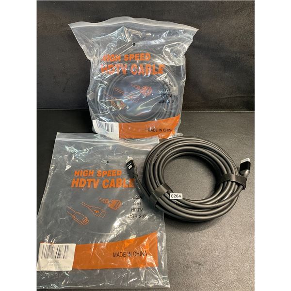 Lot of 2 High-Speed 4K UHD 35FT-Long HDMI Cords - Brand New