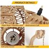 Image 6 : Frideko Rattan Farmhouse Hanging Wall Lamp with Plug-In Cord; Hand-Woven Rope Design - New