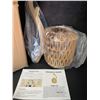 Image 8 : Frideko Rattan Farmhouse Hanging Wall Lamp with Plug-In Cord; Hand-Woven Rope Design - New