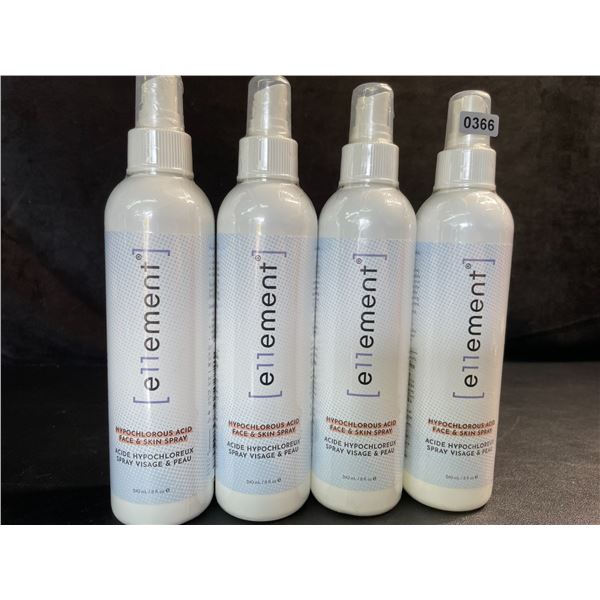 Lot of 4 e11ement Hypochlorous Acid Sprays (240ml) For Acne, Eczema, Tattoo/Piercing Aftercare - New