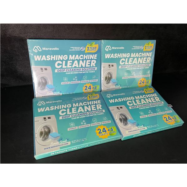 4 Boxes of Washing Machine Cleaner/Descaler Tablets (28 Tablets/Box) Works with All Machines - New!