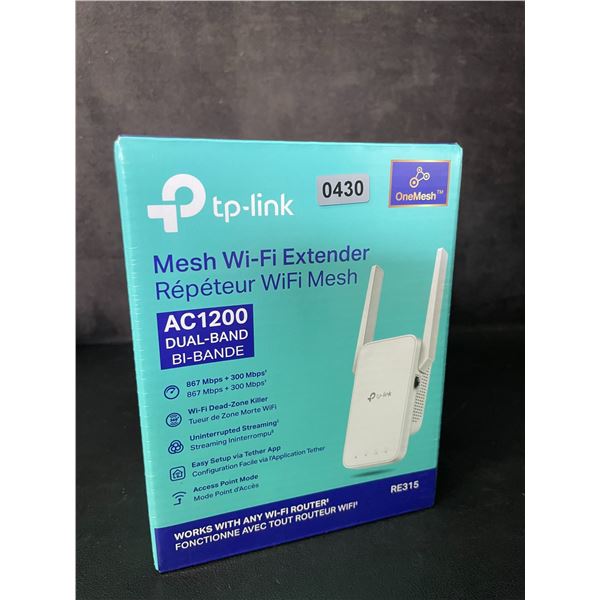 TP-Link AC1200 Mesh Wi-Fi Extender/WiFi Booster - Works with Any WiFi Router - New Sealed!