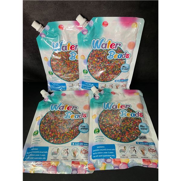 4 Packs of Mixed Color Water Beads/Jelly Balls for Decor, Vase Filler, DIY Crafts, etc. - New