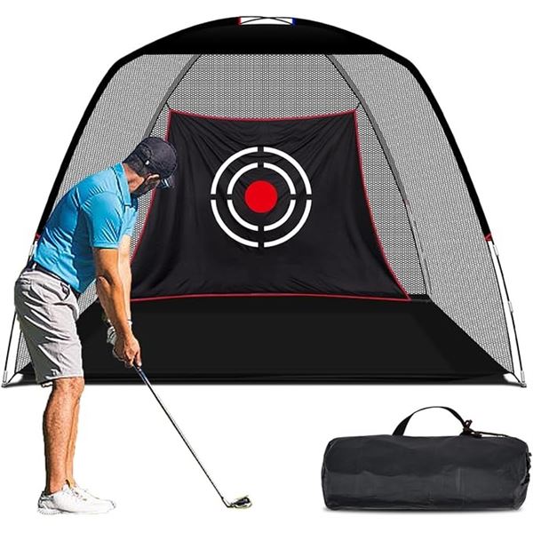 10FT x 7FT Golf Practice Hitting Net/Golf Training Aid for Backyard with Targets & Carry Bag - New!