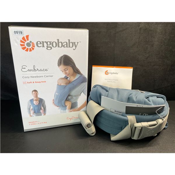 Ergobaby Embrace Cozy Newborn Carrier for Infants 0-12m (7-25lbs) Soft & Snug Knit; Oxford Blue; New