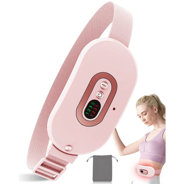 Portable Cordless Heating Pad for Pain/Cramps Relief w/ 6 Heat Modes & Vibration Modes, LED Display