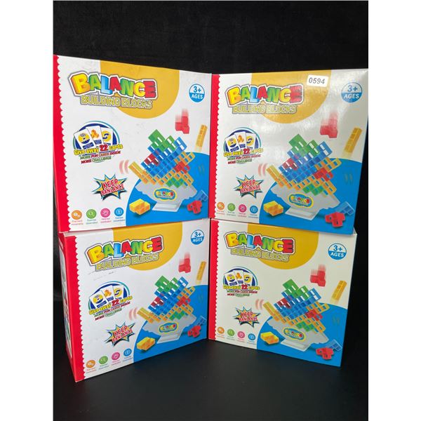 Lot of 4 Balance Building Blocks/Tetra Tower Toy Play Sets (48pcs Each) - Brand New
